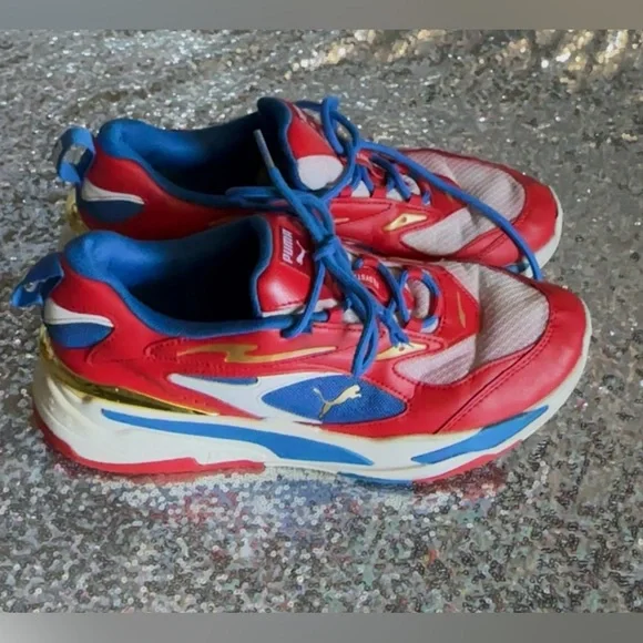 Puma RsFast Dynamic Red and Blue Athletic Men Sneakers Shoes Size 9.5 - Picture 15 of 16